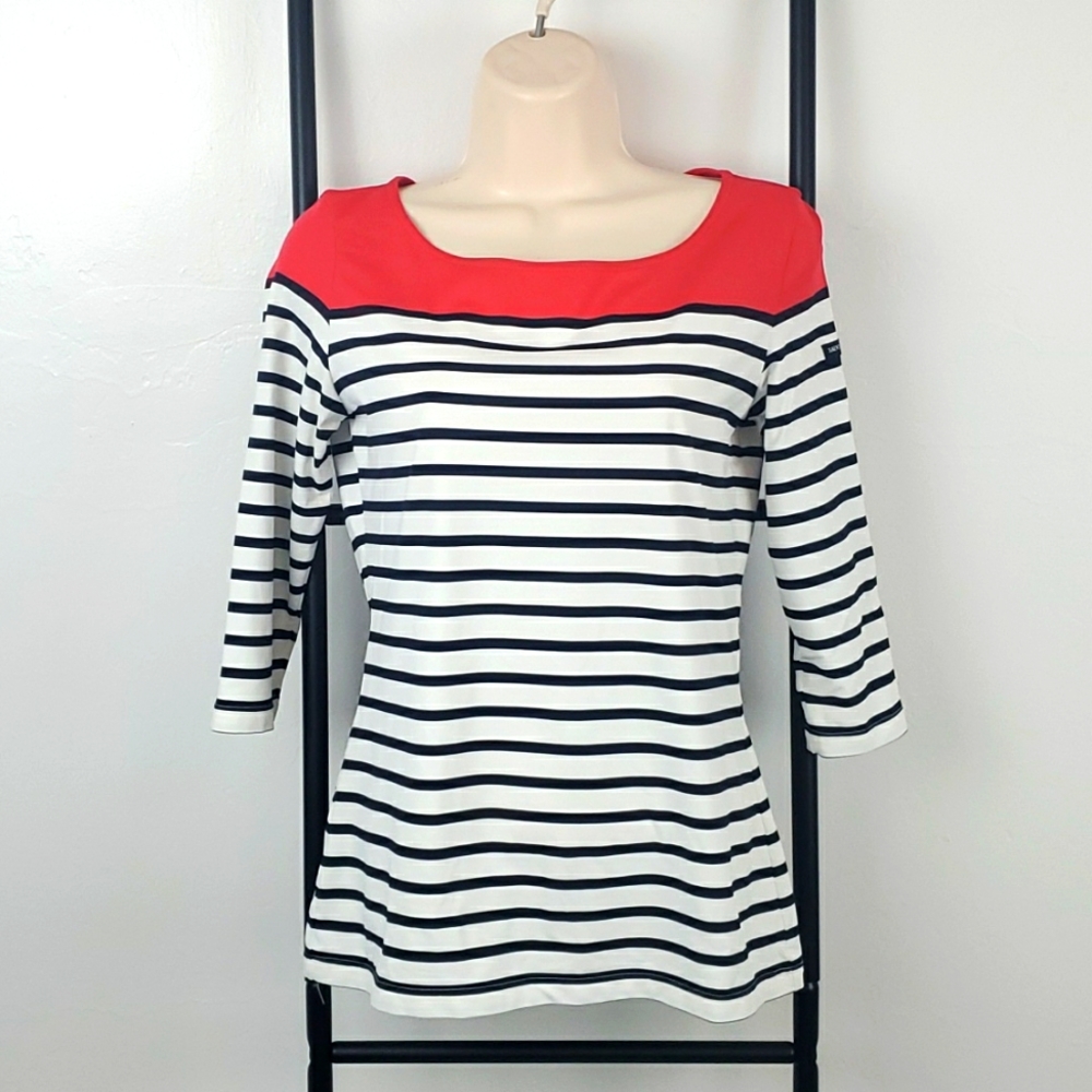 Saint James top strips stretch women size S?